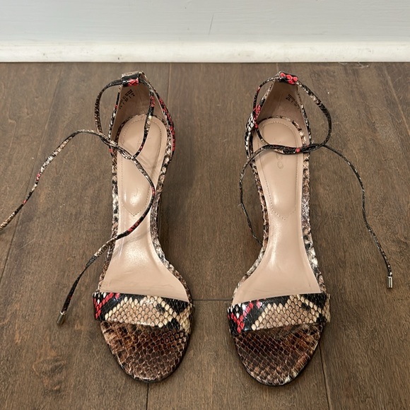 Snake skin open toe mini heel - Picture 2 of 6